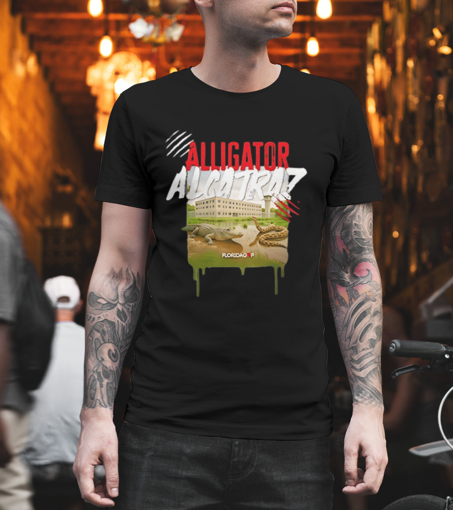 Alligator Alcatraz Florida Wildlife Scene T-Shirt