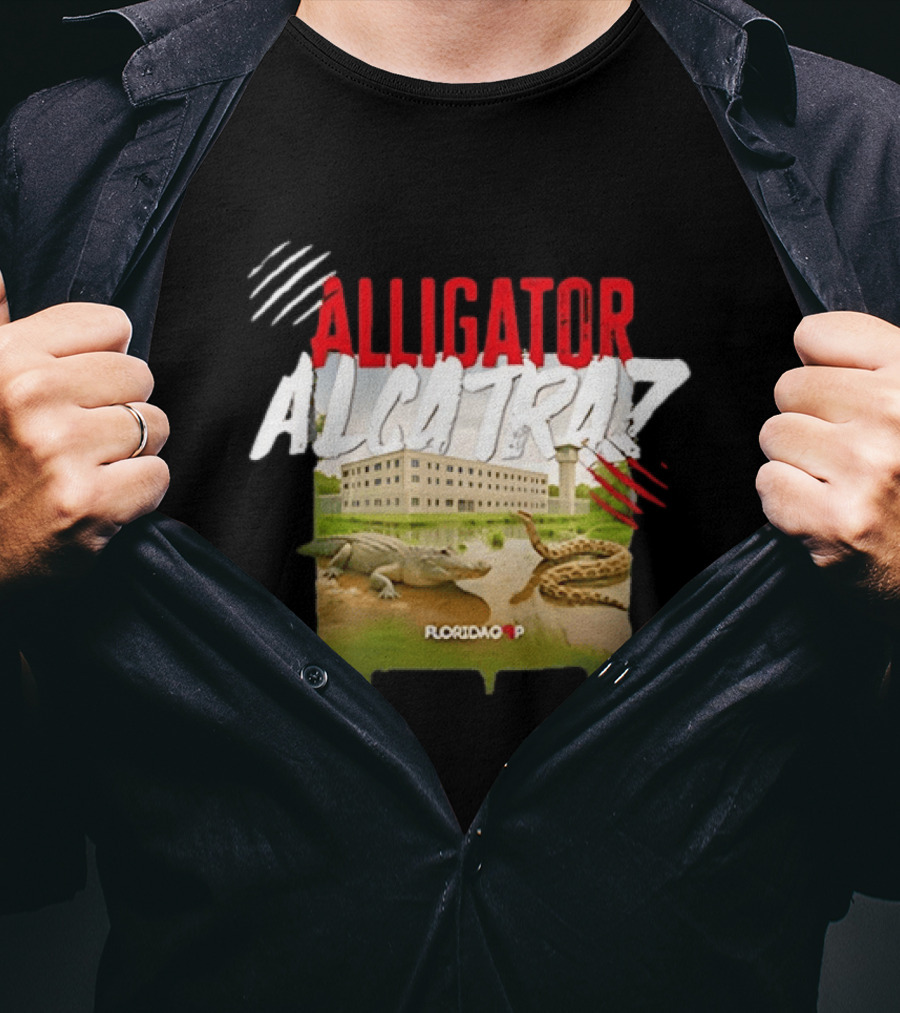 Alligator Alcatraz Florida Wildlife Scene T-Shirt