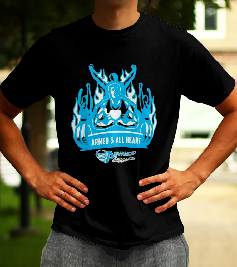 Armed & All Heart Advanced Supps Bodybuilding Fitness Motivation T-Shirt