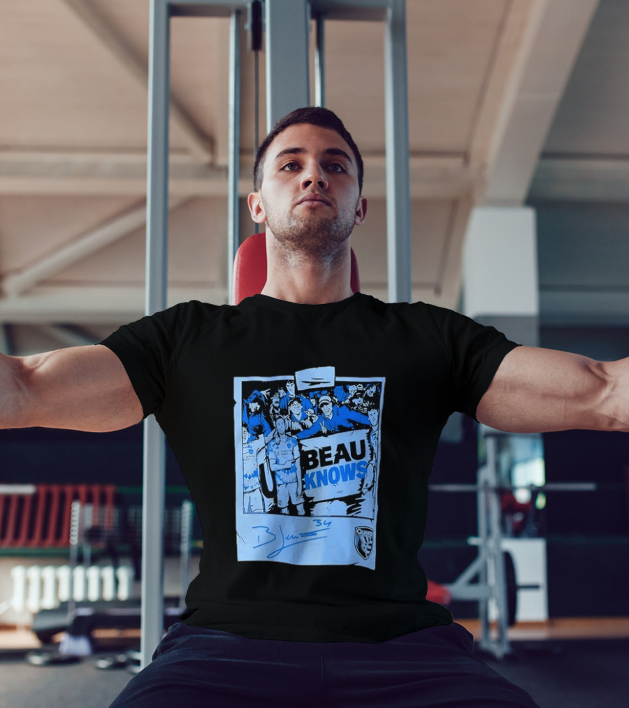 Beau Knows San Jose Earthquakes Soccer Fan Art Blue Signature T-Shirt