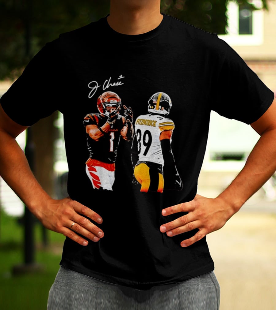 Ja'Marr Chase Vs Minkah Fitzpatrick Cincinnati Bengals Pittsburgh Steelers Football Matchup T-Shirt