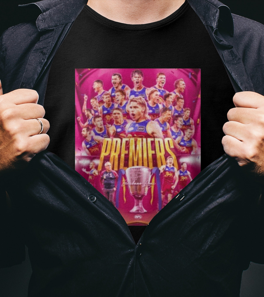 Brisbane Lions AFL 2026 Premiers Premiership Cup Celebration T-Shirt