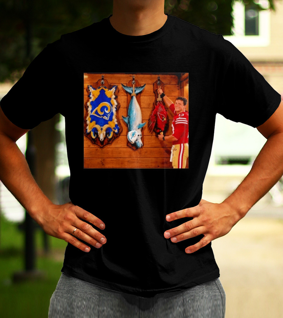 Brock Purdy San Francisco 49ers Los Angeles Rams Miami Dolphins Arizona Cardinals Victory Display T-Shirt