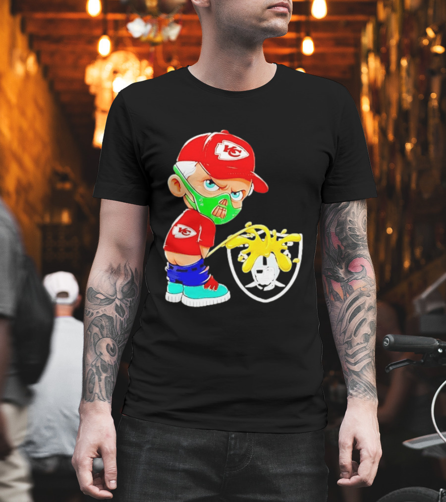Kansas City Chiefs Fan Cartoon Rivalry With Las Vegas Raiders T-Shirt