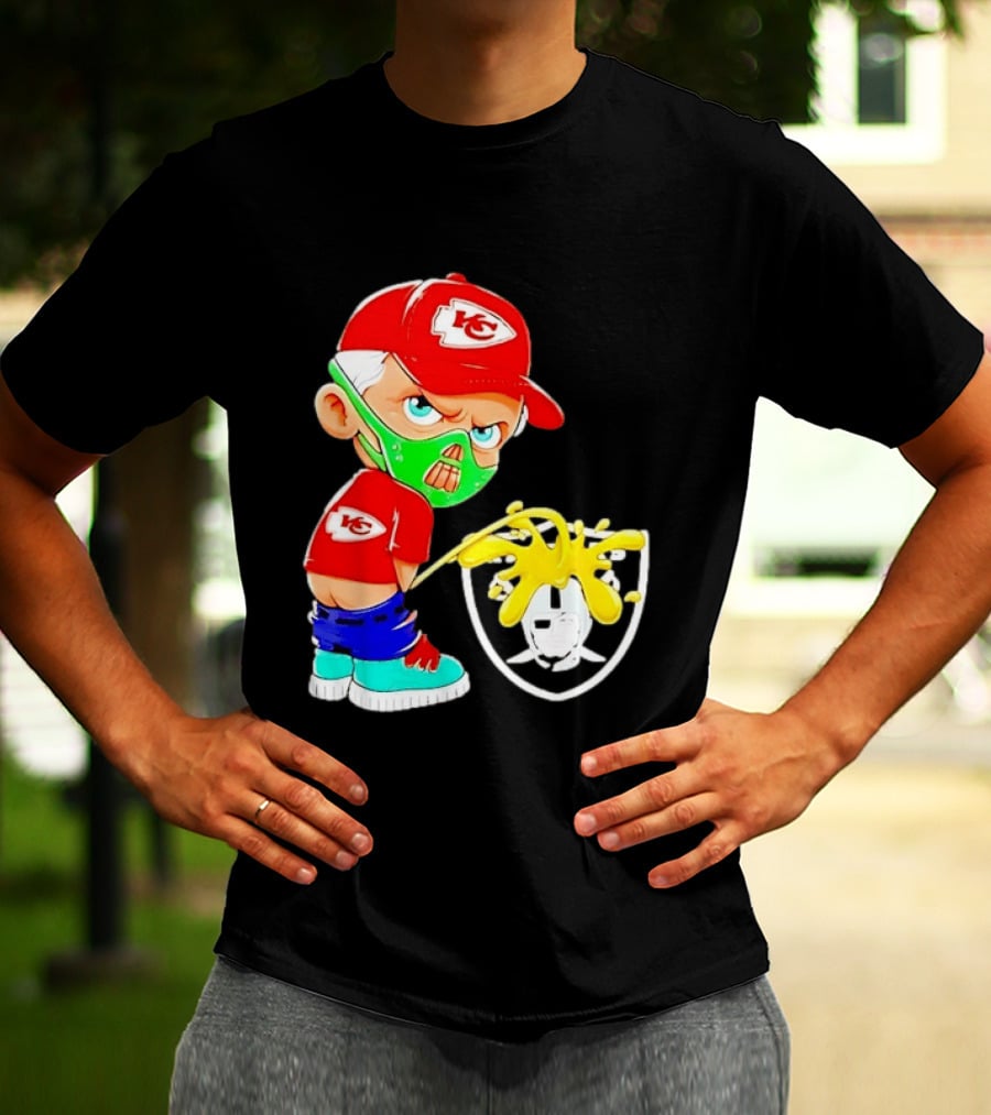 Kansas City Chiefs Fan Cartoon Rivalry With Las Vegas Raiders T-Shirt