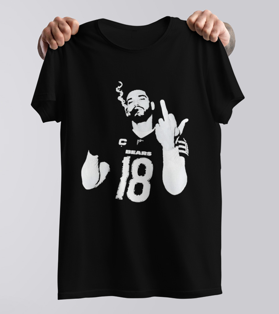 Chicago Bears 18 Player Cigar Beer Gesture Sports Fan T-Shirt