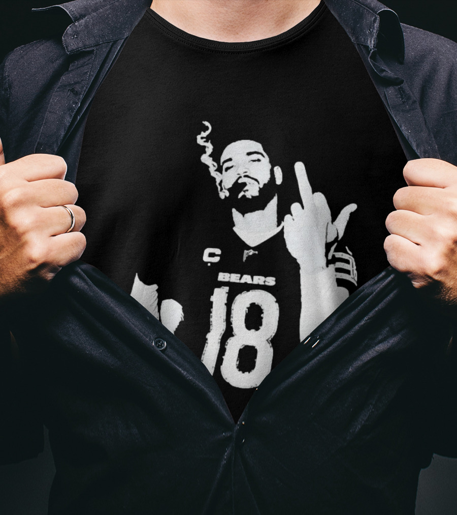 Chicago Bears 18 Player Cigar Beer Gesture Sports Fan T-Shirt