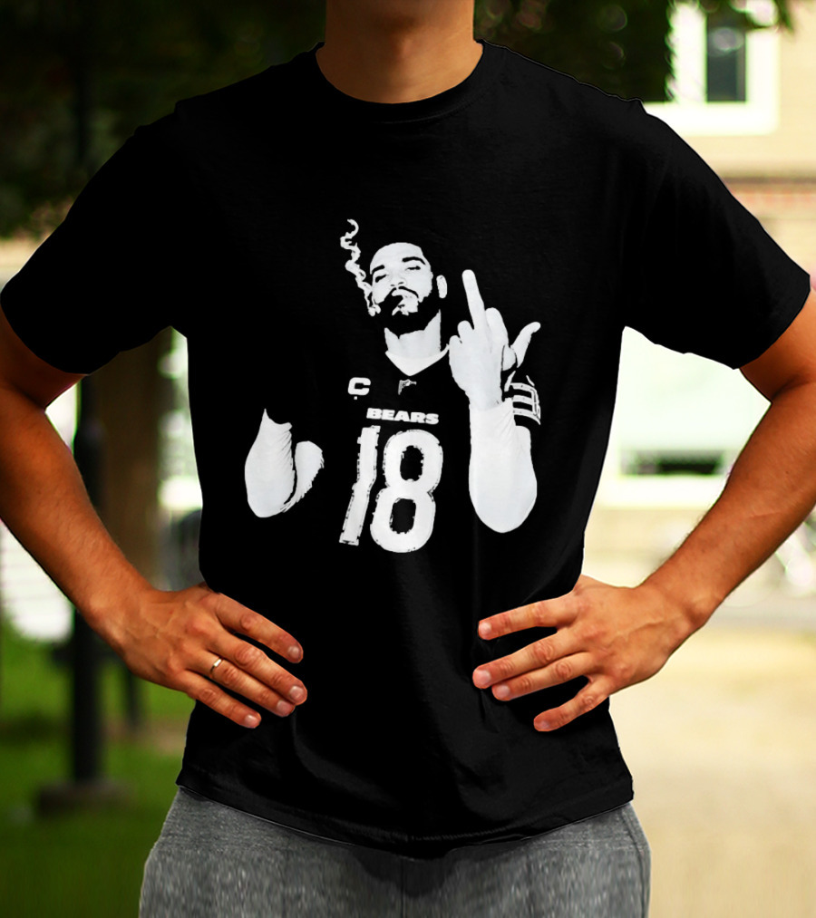 Chicago Bears 18 Player Cigar Beer Gesture Sports Fan T-Shirt