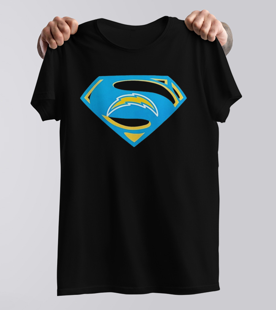 Los Angeles Chargers Superman Logo NFL Football Fan Gear T-Shirt