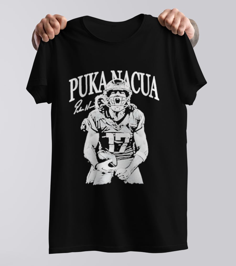 Los Angeles Rams Puka Nacua Number 17 NFL Player Signature T-Shirt