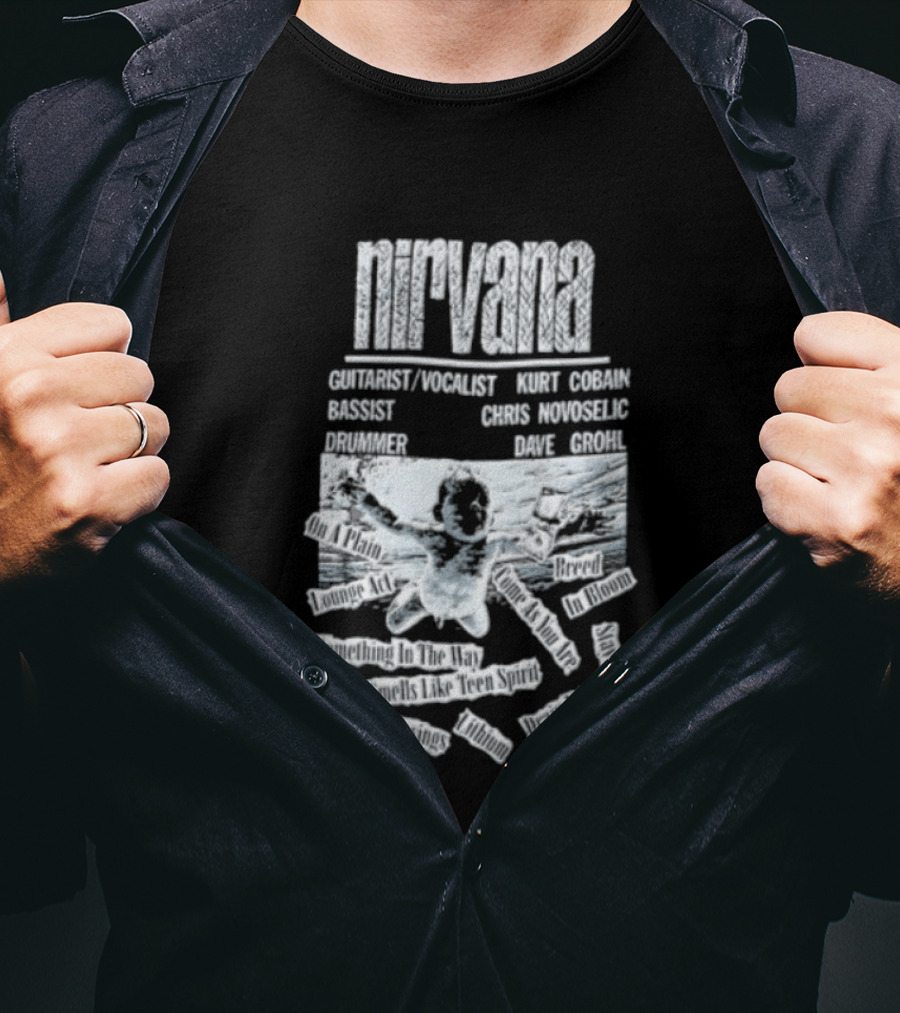Nirvana Kurt Cobain Krist Novoselic Dave Grohl Spencer Elden Swimming Baby Album T-Shirt