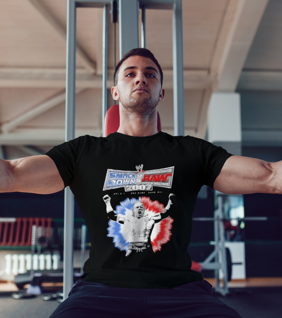 WWE SmackDown Vs Raw 2007 Video Game Soundtrack Fighter Triumph In Blue And Red T-Shirt