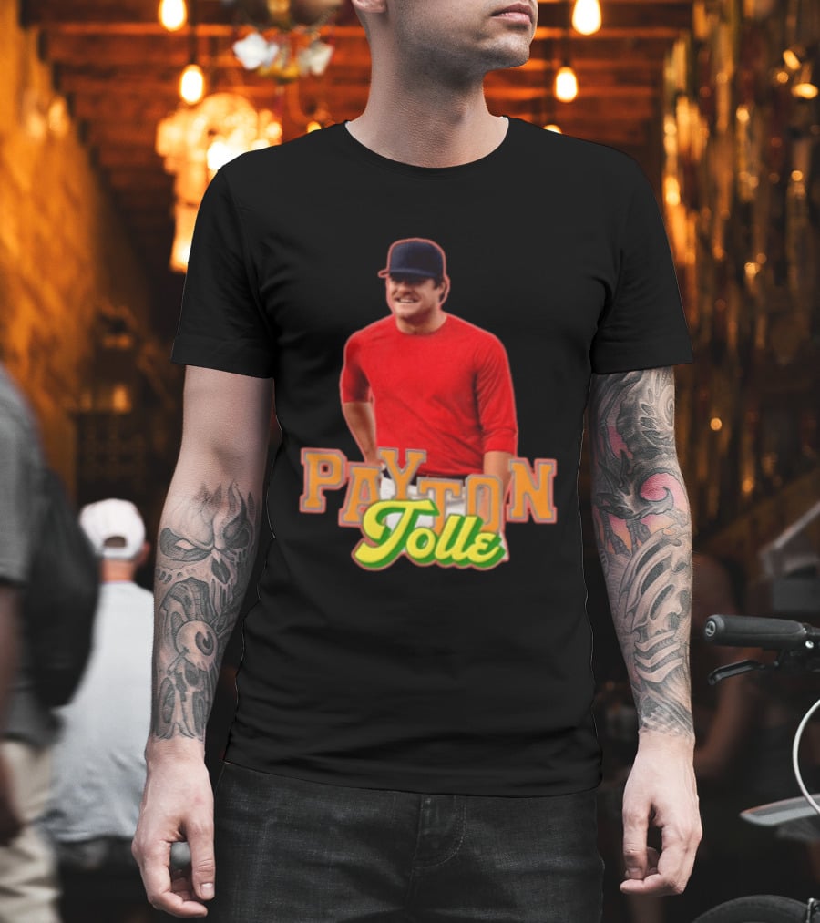 Payton Tolle Smiling Wearing Red With Baseball Cap T-Shirt