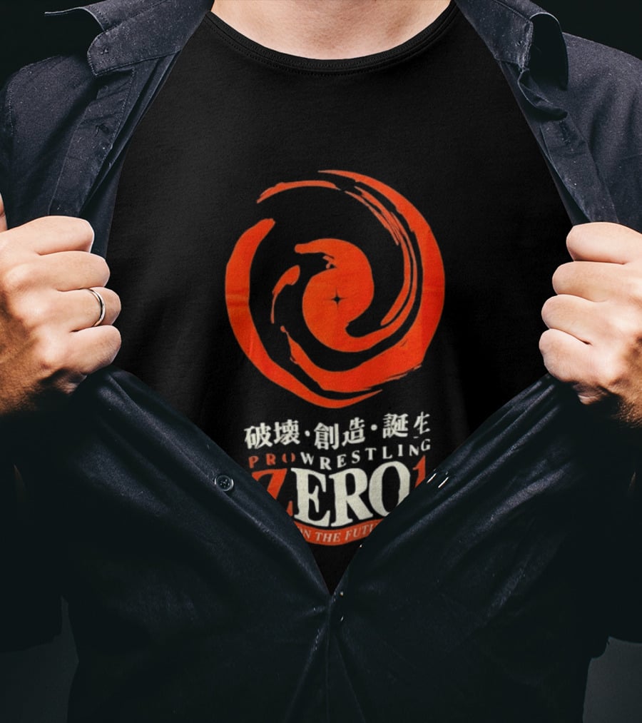 Pro Wrestling Zero1 Lock On The Future's One Breaking Creativity Birth T-Shirt