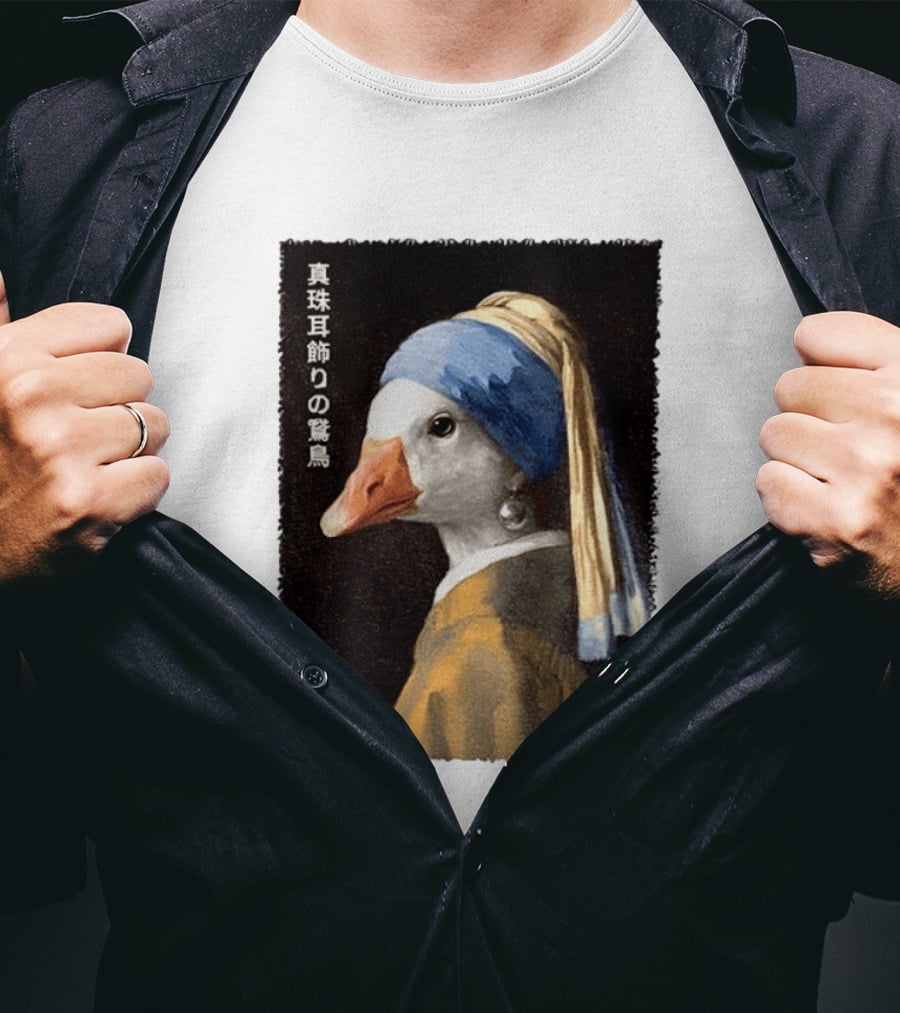 Goose With A Pearl Earring Meme Japanese T-Shirt