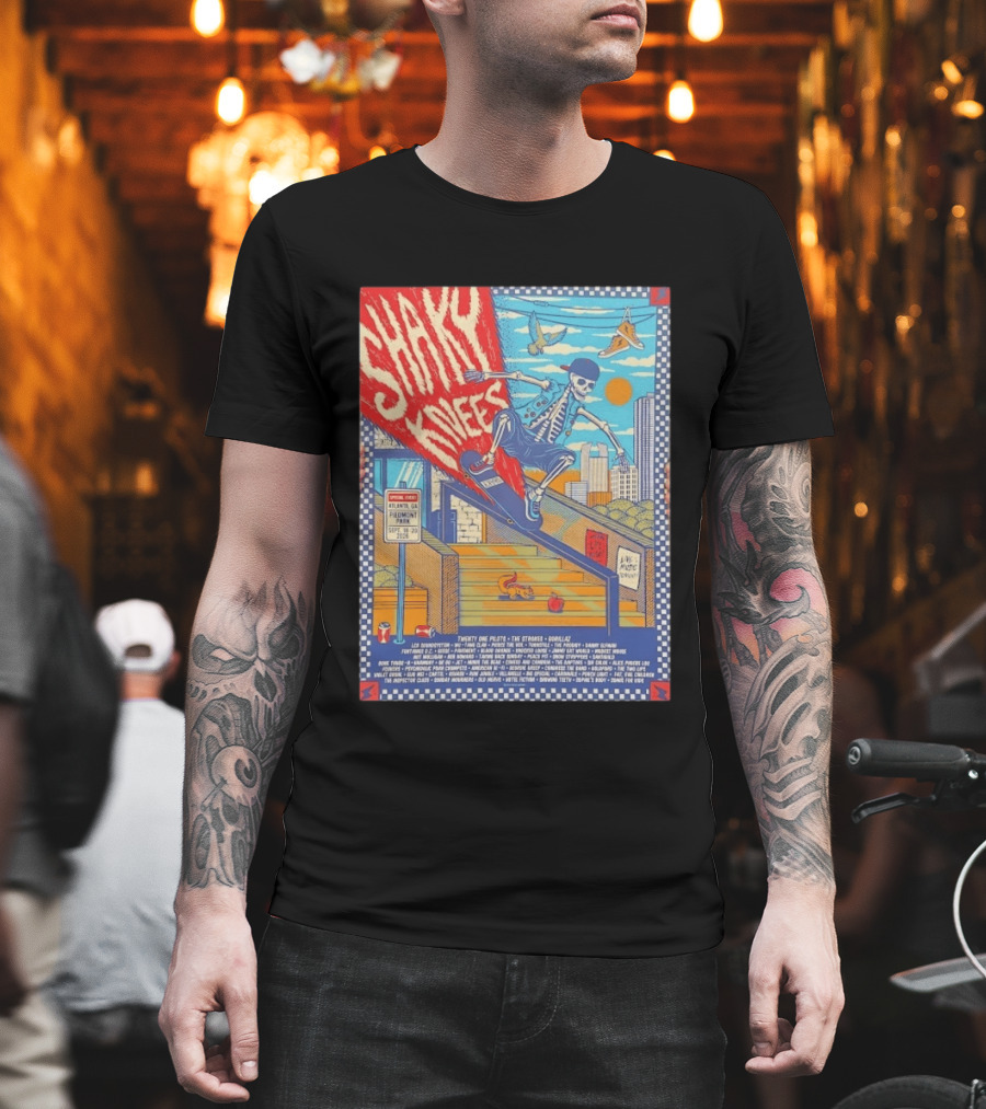Shaky Knees Music Festival 2026 Atlanta Piedmont Park Lineup Featuring Twenty One Pilots The Strokes Gorillaz T-Shirt