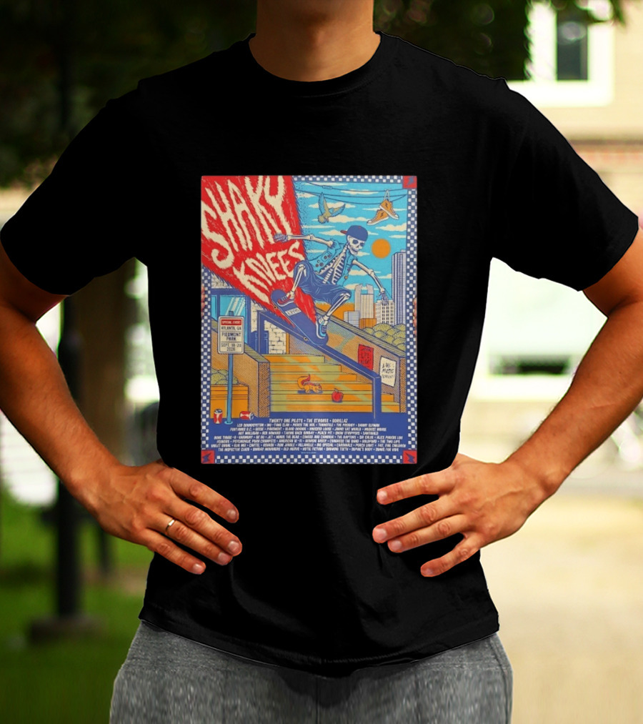 Shaky Knees Music Festival 2026 Atlanta Piedmont Park Lineup Featuring Twenty One Pilots The Strokes Gorillaz T-Shirt