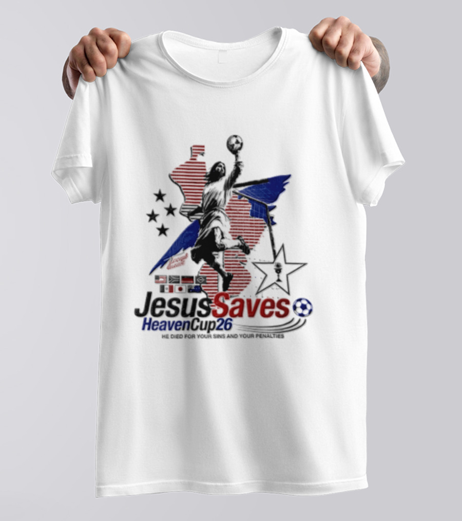 Jesus Saves Heaven Cup 26 Basketball Stars And Stripes T-Shirt