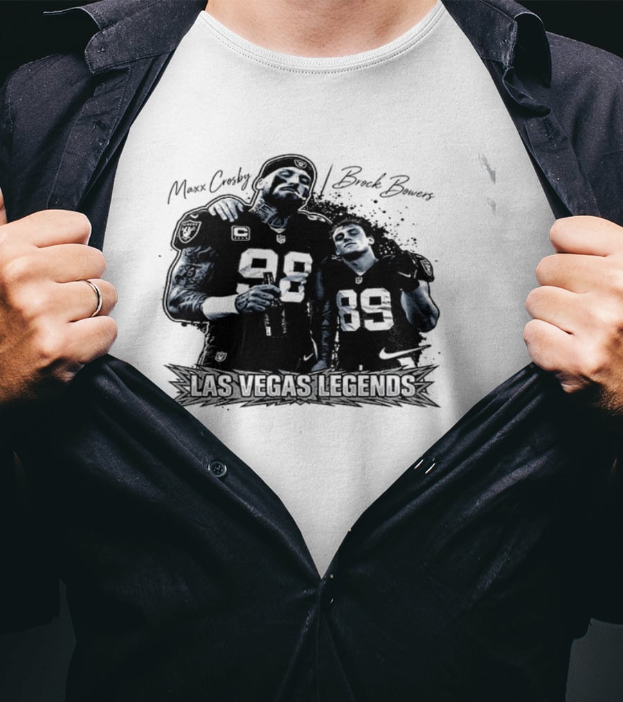Maxx Crosby Brock Bowers 89 Las Vegas Legends 98 T-Shirt