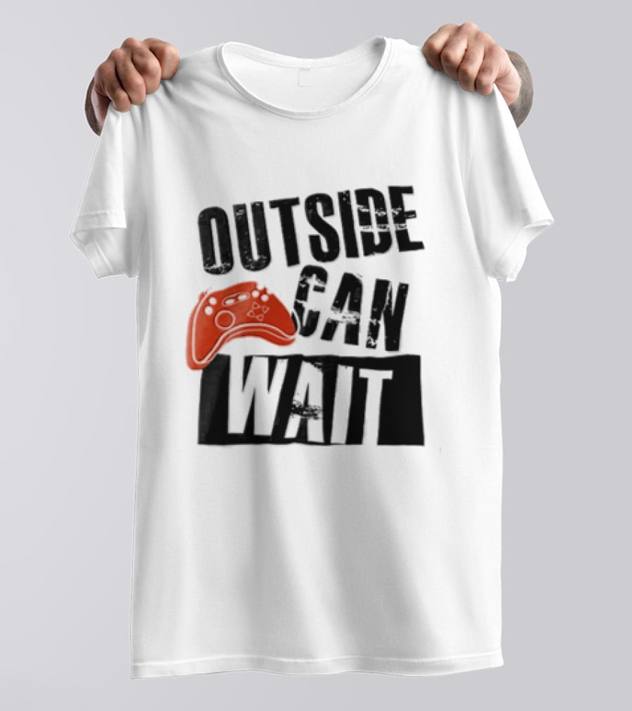 Outside Can Wait Video Game Controller T-Shirt