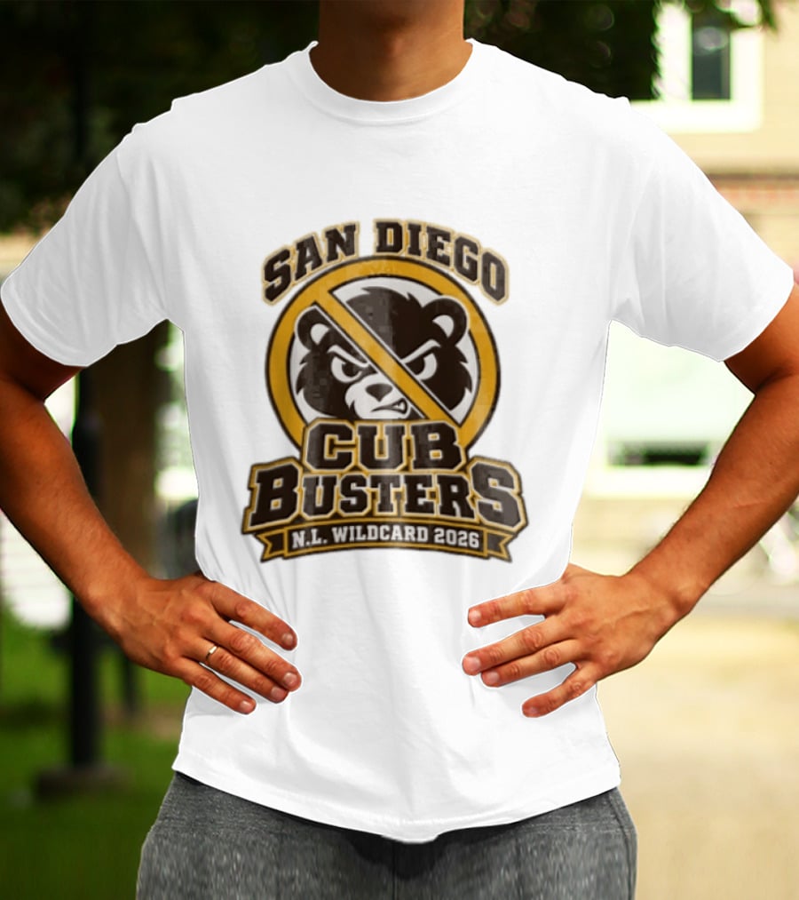San Diego Cub Busters NL Wildcard 2026 Bear Warning T-Shirt