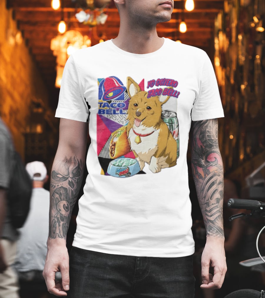 Taco Bell Yo Quiero Taco Bell Brown Corgi Dog Mountain Dew T-Shirt