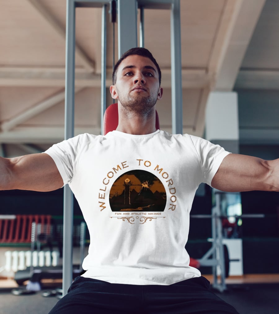 Welcome To Mordor Fun And Athletic Hikings Middle Earth Adventure Sauron's Eye Iconic Fantasy Journey T-Shirt