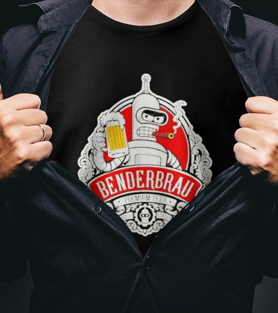 Benderbrau Premium Beer Futurama Bender T-Shirt