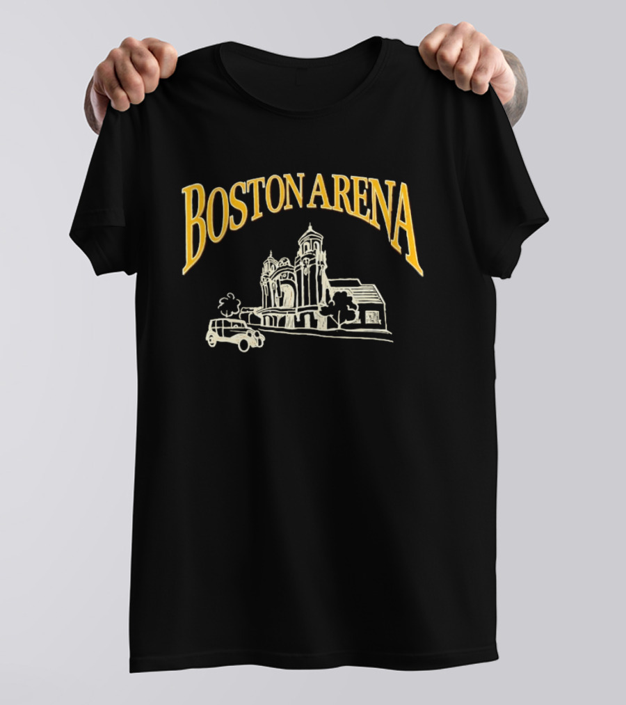Boston Arena Massachusetts Historical Architecture And Vintage Car T-Shirt