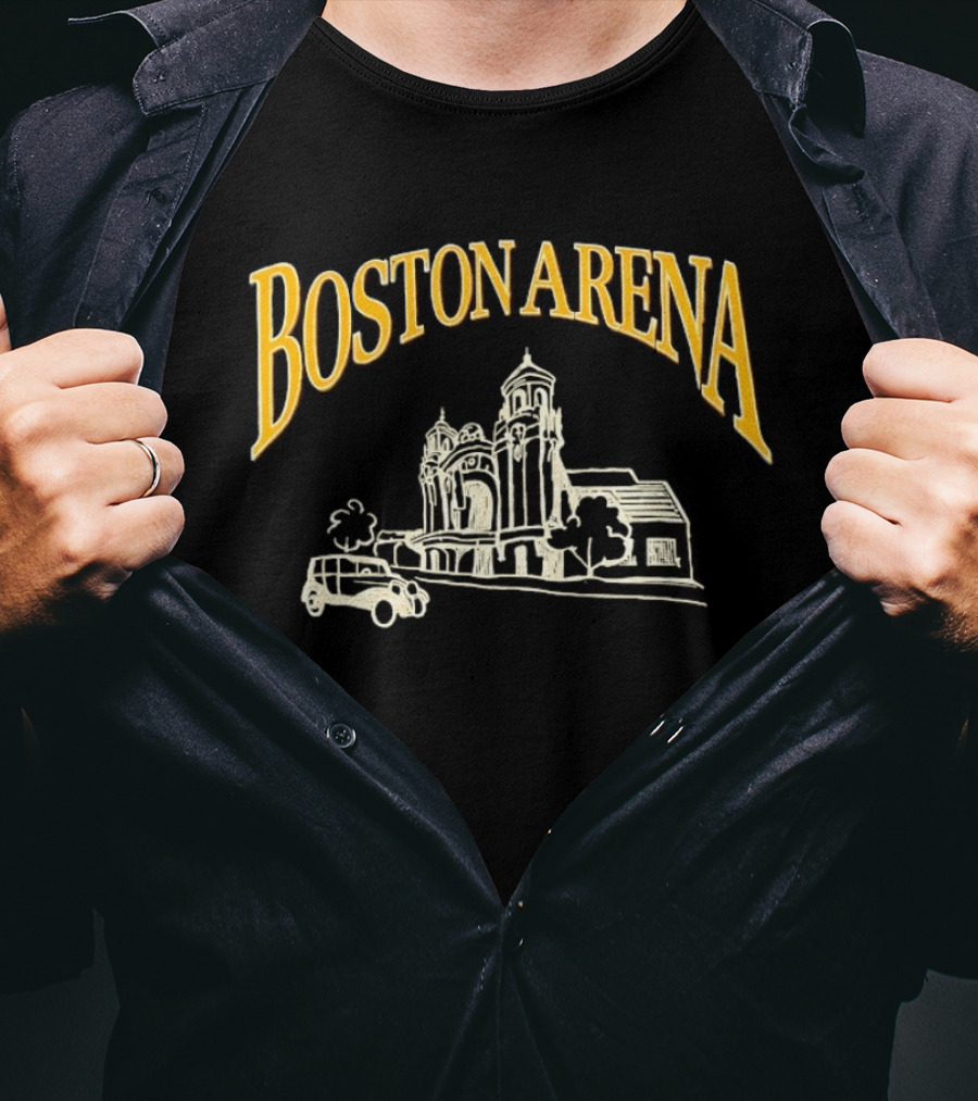 Boston Arena Massachusetts Historical Architecture And Vintage Car T-Shirt