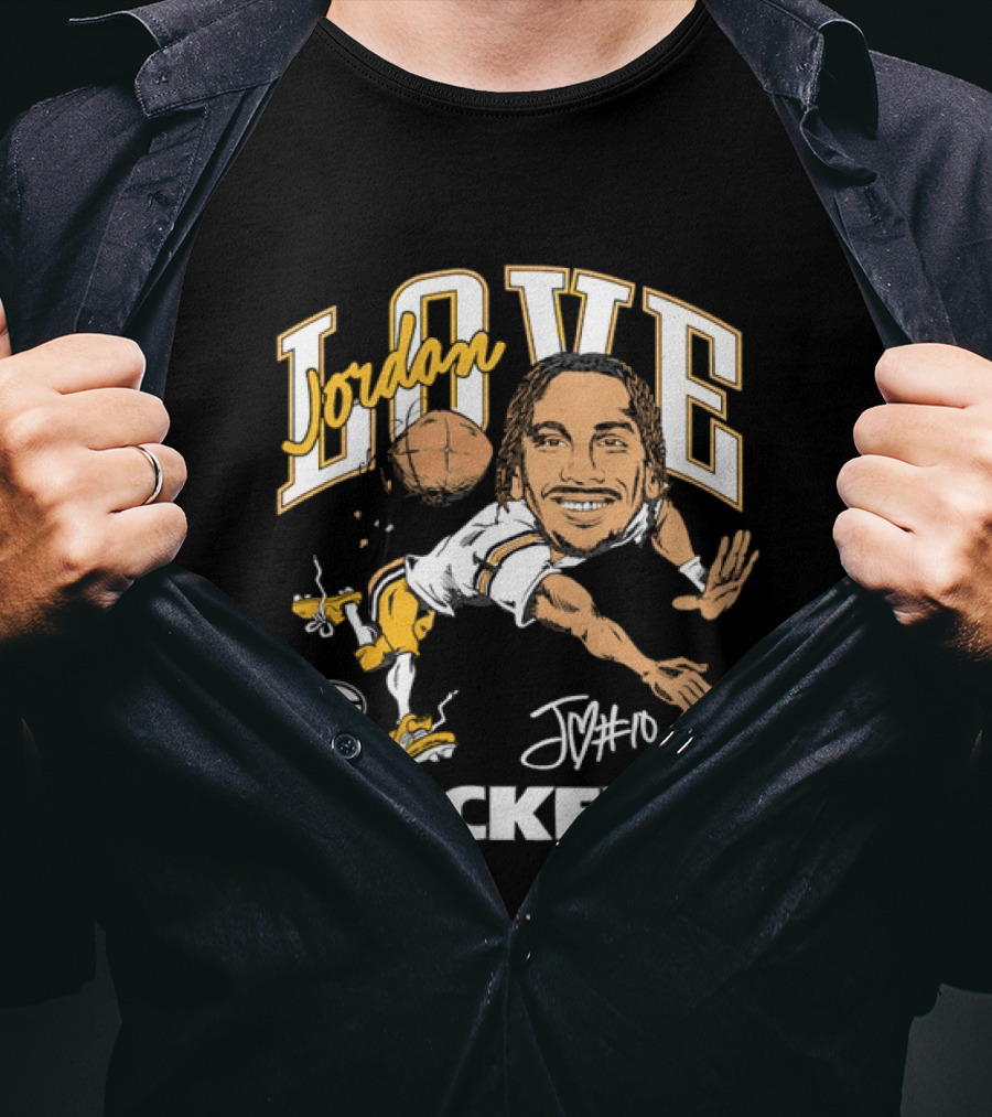 Jordan Love Packers Caricature Football Player Catching T-Shirt