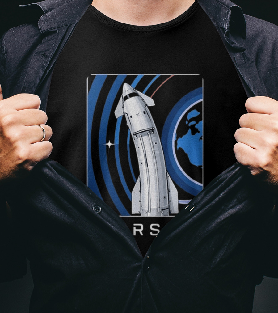 Starship Orbital Flight SpaceX Earth Trajectory T-Shirt