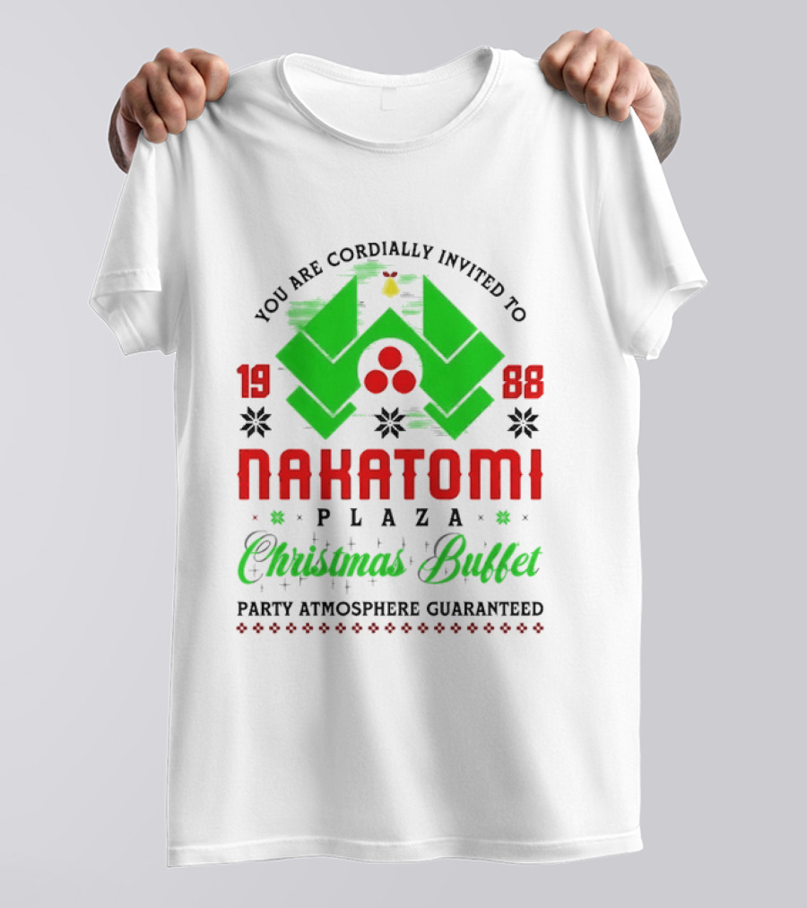 1988 Nakatomi Plaza Christmas Buffet Party Atmosphere Guaranteed Invitation T-Shirt