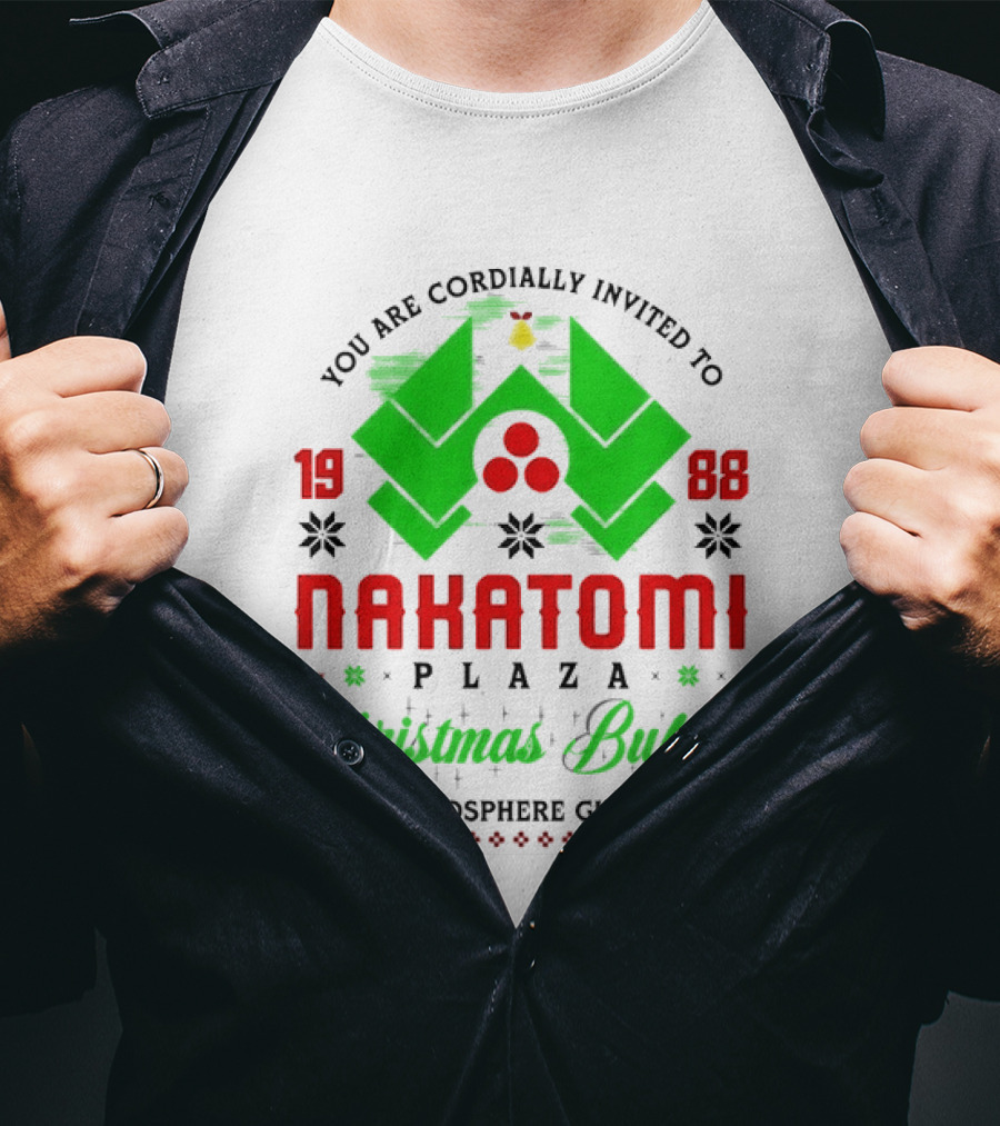 1988 Nakatomi Plaza Christmas Buffet Party Atmosphere Guaranteed Invitation T-Shirt