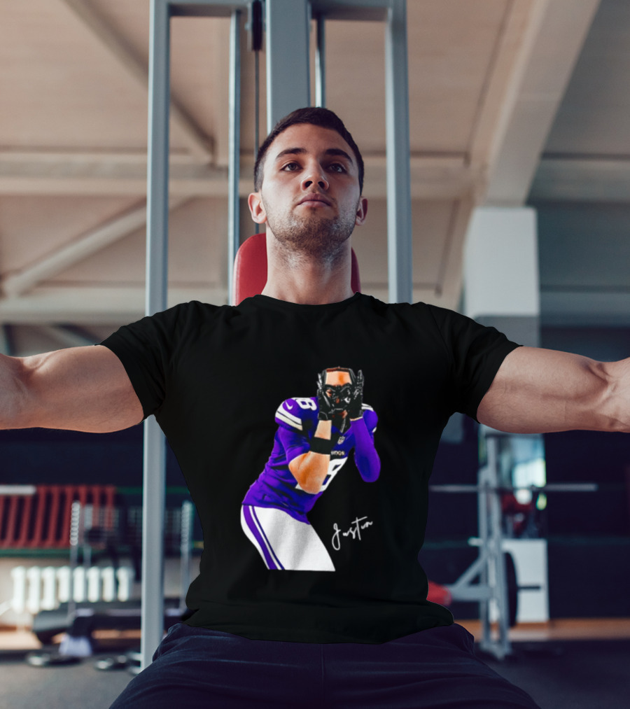 Justin Jefferson Signature Minnesota Vikings Football Player Pose T-Shirt