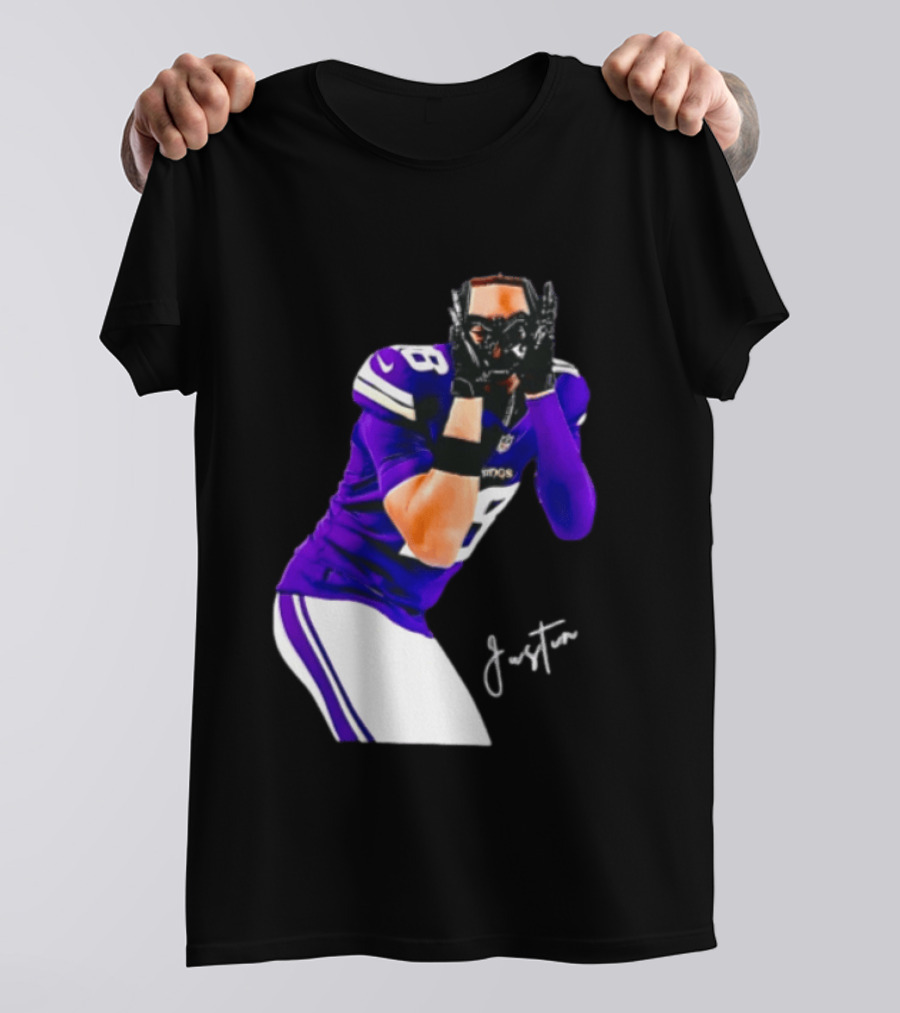 Justin Jefferson Signature Minnesota Vikings Football Player Pose T-Shirt
