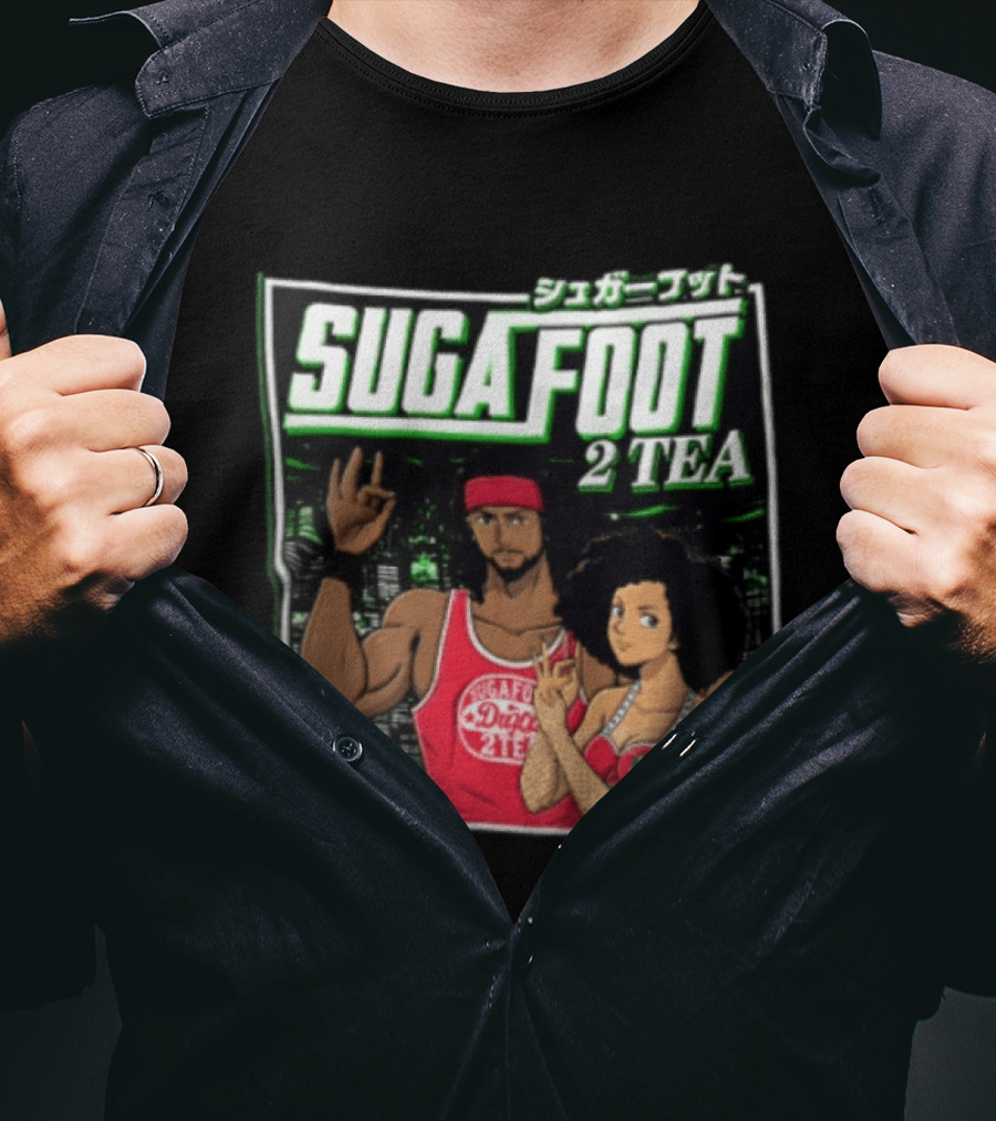 Sugafoot 2 TEA Anime Duga Man With Dreadlocks Woman With Afro T-Shirt