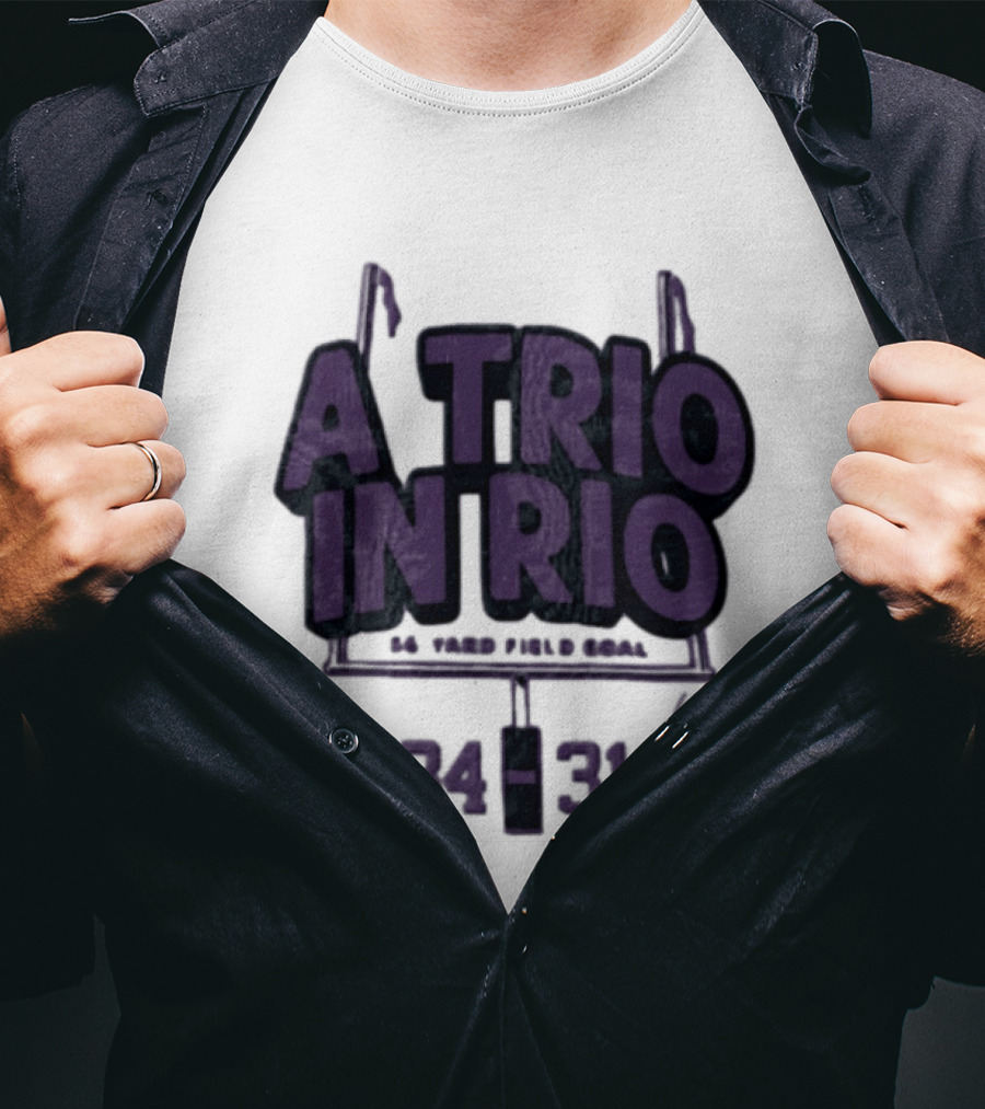 A Trio In Rio 34 31 Baltimore Ravens Victory Celebration T-Shirt