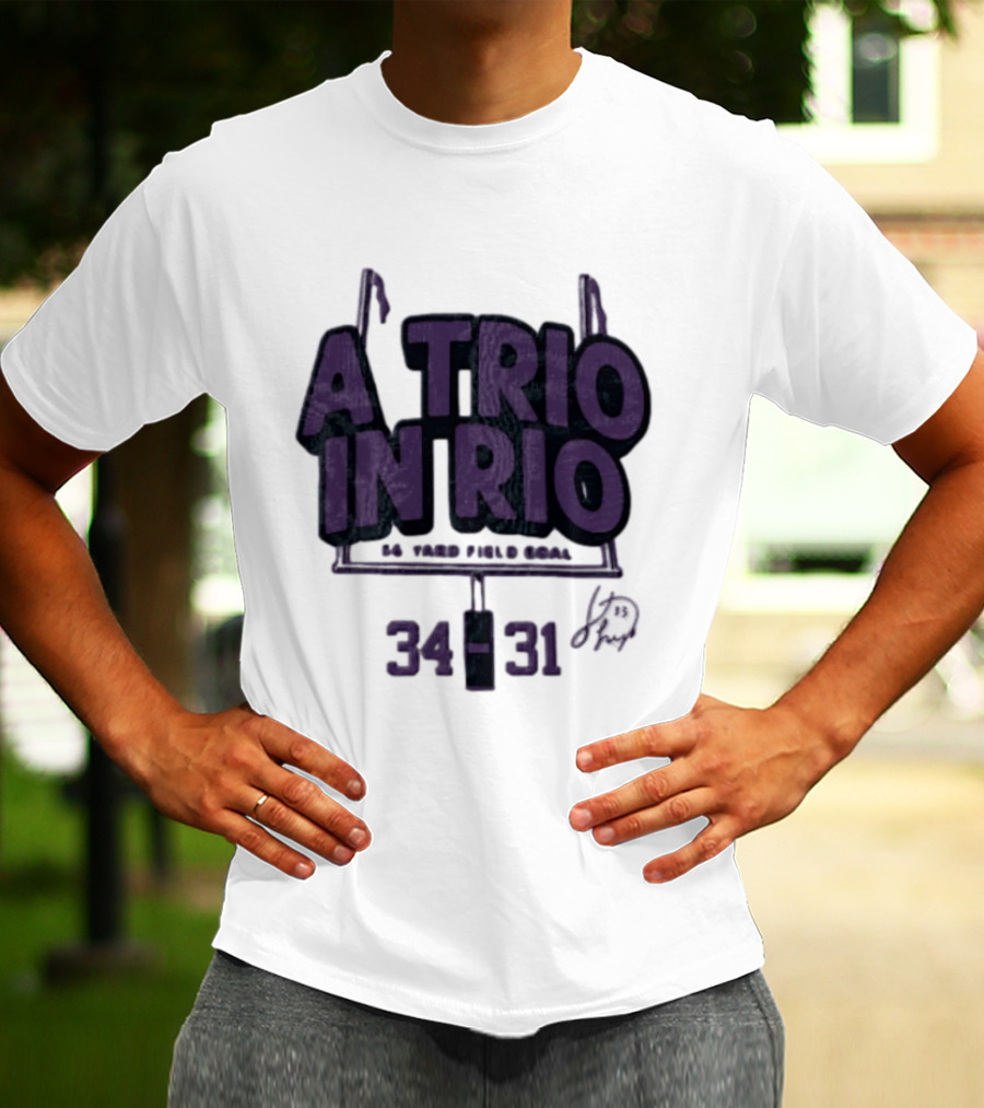 A Trio In Rio 34 31 Baltimore Ravens Victory Celebration T-Shirt