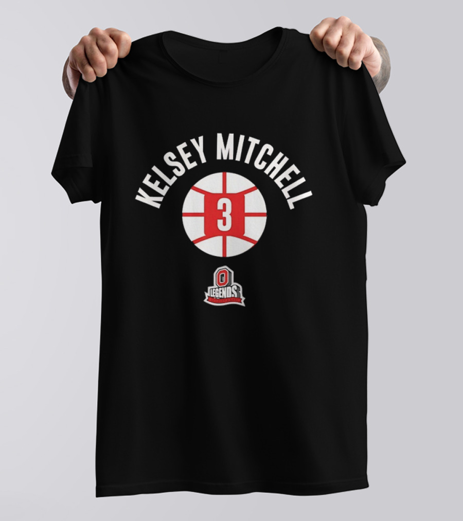 Kelsey Mitchell 3 Ohio State Buckeyes Scarlet And Gray Legends T-Shirt