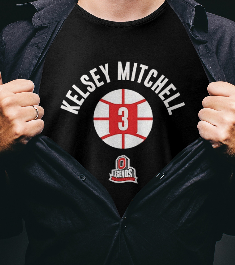 Kelsey Mitchell 3 Ohio State Buckeyes Scarlet And Gray Legends T-Shirt