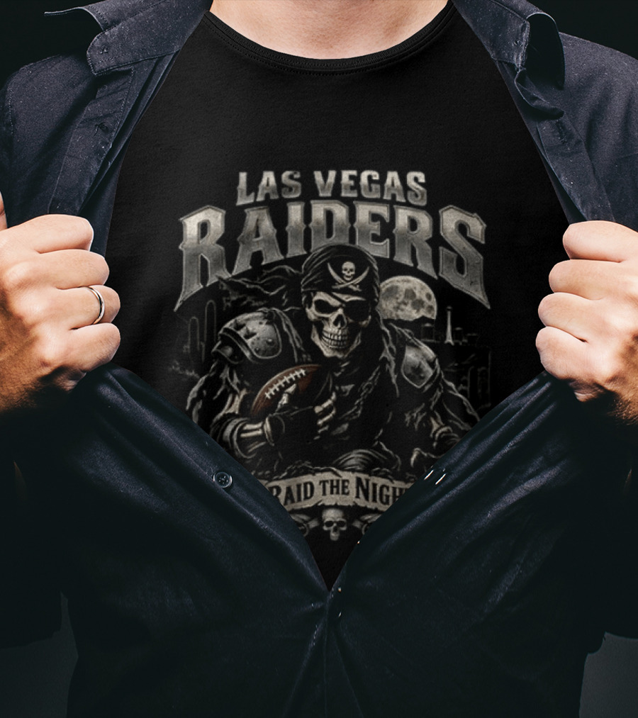 Las Vegas Raiders Skeleton Pirate Raid The Night Halloween T-Shirt