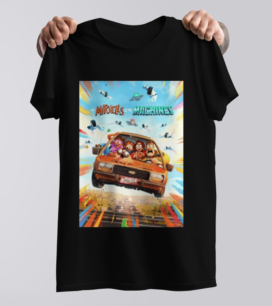 The Mitchells Vs The Machines Animated Family Adventure Robot Chaos T-Shirt