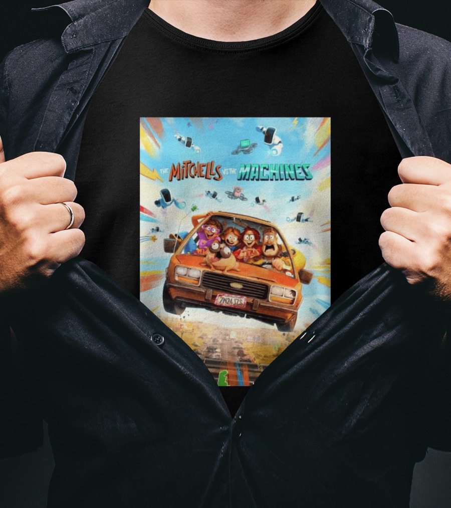 The Mitchells Vs The Machines Animated Family Adventure Robot Chaos T-Shirt