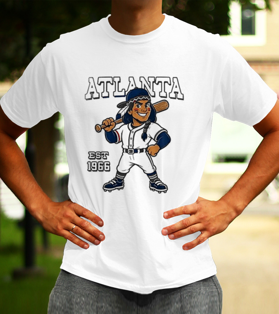 Atlanta Braves Baseball Vintage 1966 With Cartoon Batter T-Shirt