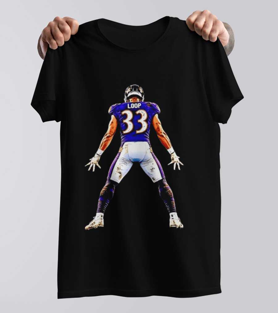 Loop 33 Baltimore Ravens Football Player Jersey T-Shirt