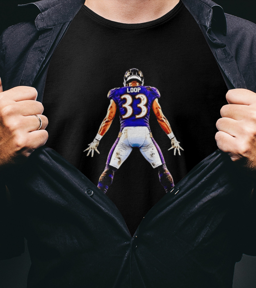 Loop 33 Baltimore Ravens Football Player Jersey T-Shirt