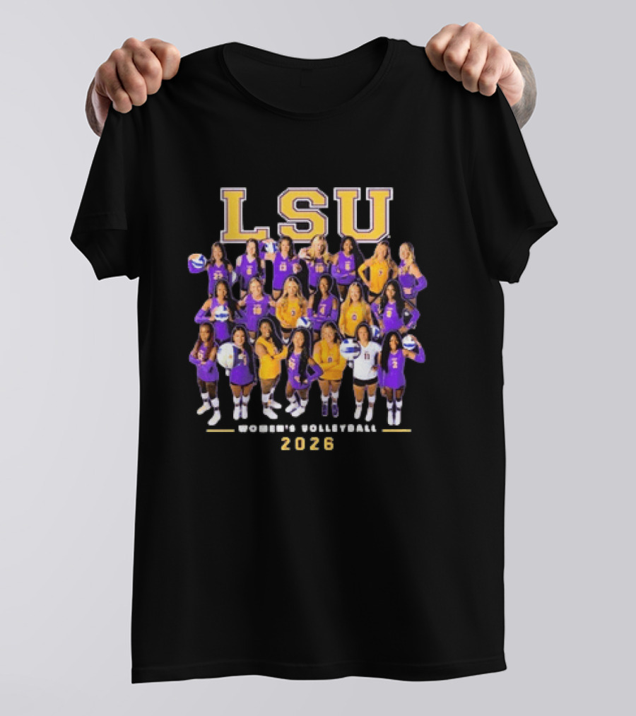 LSU Tigers Women's Volleyball Goddesses Collage 2026 T-Shirt