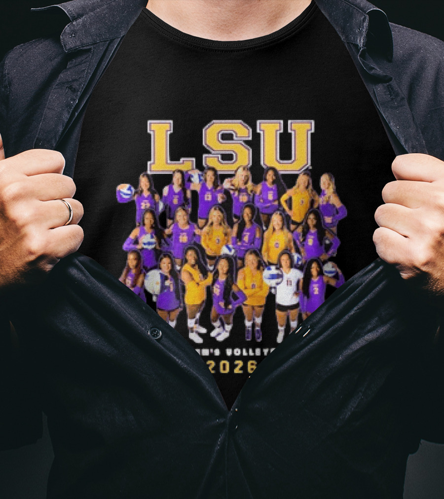 LSU Tigers Women's Volleyball Goddesses Collage 2026 T-Shirt