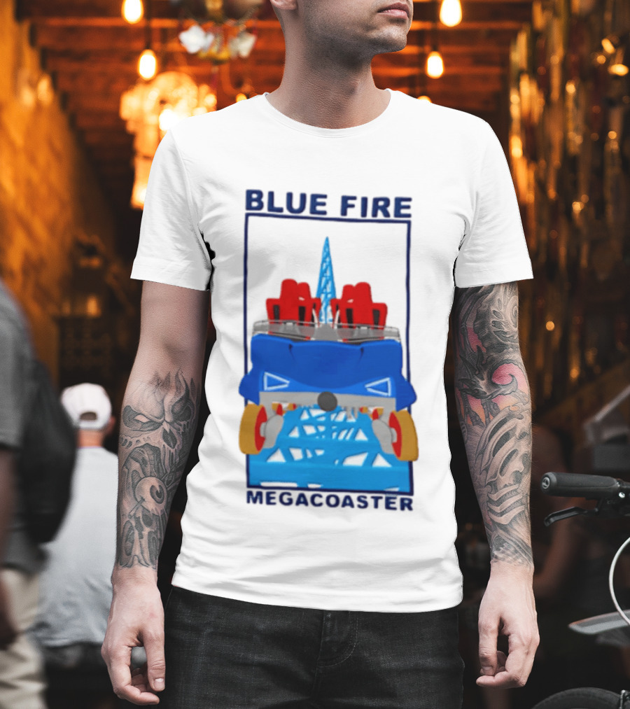 Blue Fire Megacoaster Roller Car T-Shirt